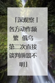 深观察丨各方动作频繁  俄乌第二次直接谈判前景不明